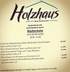 Holzhaus Das Restaurant menu