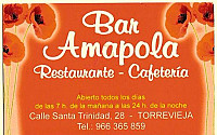 Bar Restaurante Amapola menu