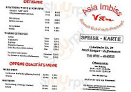 Asia Imbiss Van menu