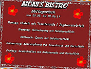 Moni's Bistro menu