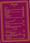 Le Bombay menu