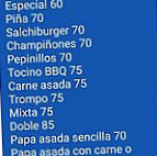 Carnalitos Burgers menu