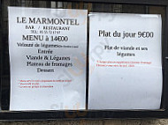 Le Marmontel menu