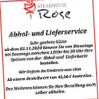 Steakhaus Rose menu