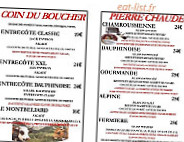 La Pierre Chaude menu