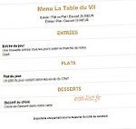 La Table Du Vii menu