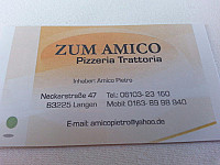 Pizzeria zum Amico menu