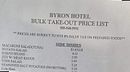 Byron menu