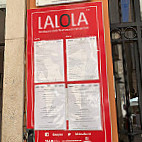 Lalola menu