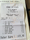 Cafe Pere & Fils menu