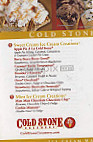 Cold Stone menu