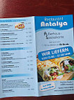 Antalya menu