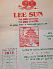 Lee Sun Chinese menu