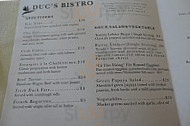 Duc's Bistro menu