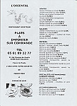 L'Oriental menu