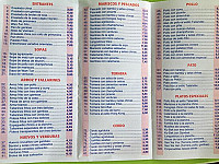 Amistad menu