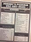 Johnny's Pizzeria menu