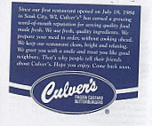 Culver's menu