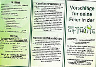 Gifthütte menu
