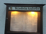 Andorfer Weissbrau menu