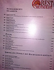 Restaurant Best menu