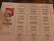 Matur Og Drykkur menu