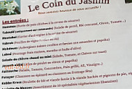 Le Coin du Jasmin menu