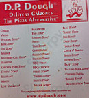 D.p. Dough menu