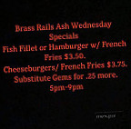 Brass Rail menu