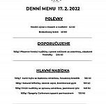 Restaurace Hut menu