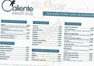 Caliente Beach Club menu