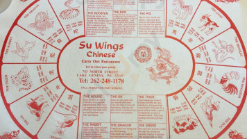 Su Wing Chinese menu
