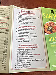 Sun House Chinese Takeaway menu