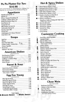 Canton Chinese menu