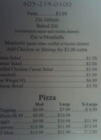 Giorgio's Pizzeria menu