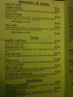 Bandito's Mexican Grill menu