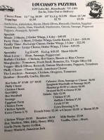 Louciano's Pizzeria menu