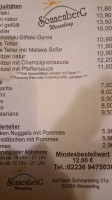 Sonnenberg menu