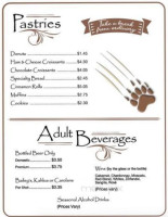 Stone Cabin Coffee menu