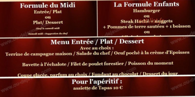 La Table D' Arc menu