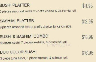 Wokano Sushi Japanese Steakhouse menu