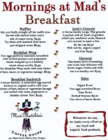 Mad Matilda's Coffee House menu