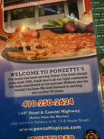 Ponzetti's Pizza food