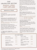 Grapevine Bistro menu