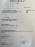 Carruthers menu