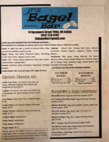 Jt's Bagel menu