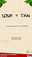 Loun Thai menu