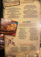 Ranchero Mexican menu