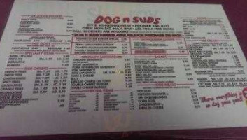 Dog N Suds menu