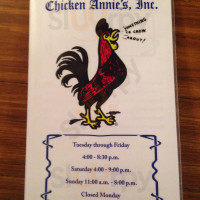 Chicken Annie's Annex menu